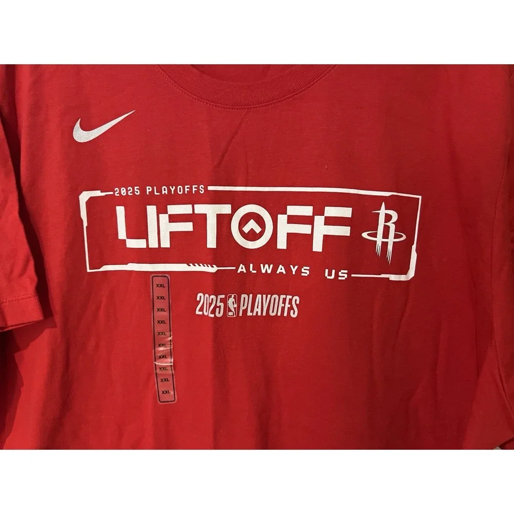 NWT Houston Rockets‎ Nike 2025 Playoff Tshirt Size XXL Red Tee Basketball